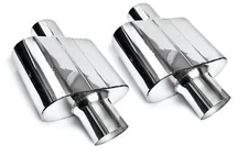 Pair of Single Chamber Muffler 2.5" Center / Center