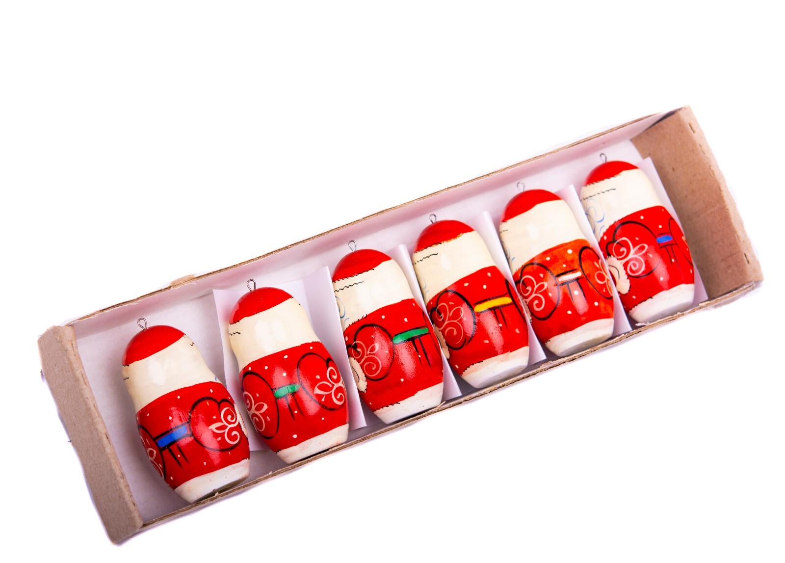 Wooden santa Set Vintage Christmas ornaments, Wooden Christmas