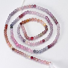 2.4mm GEM Burmese Multi Spinel Faceted Round Rondelle 13.2 inch Strand