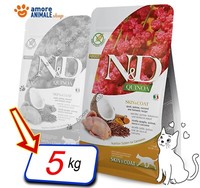 Farmina Cat N&D Quinoa Adult Skin&Coat → Quaglia E Cocco - 5 Kg - Mangime Gatto