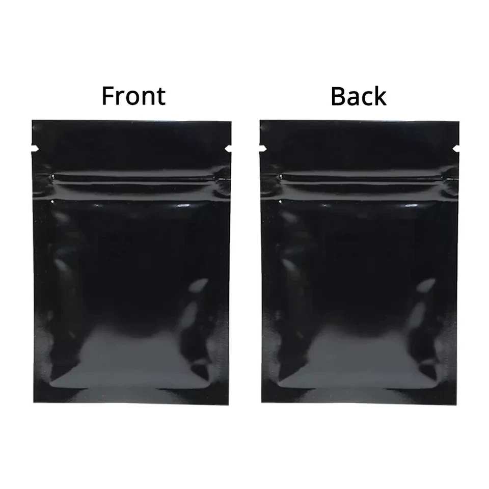 Foil Mylar Zip Seal Smell Proof Resealable Glossy Food Safe Top Lock Storage Bag - Image 4 of 4