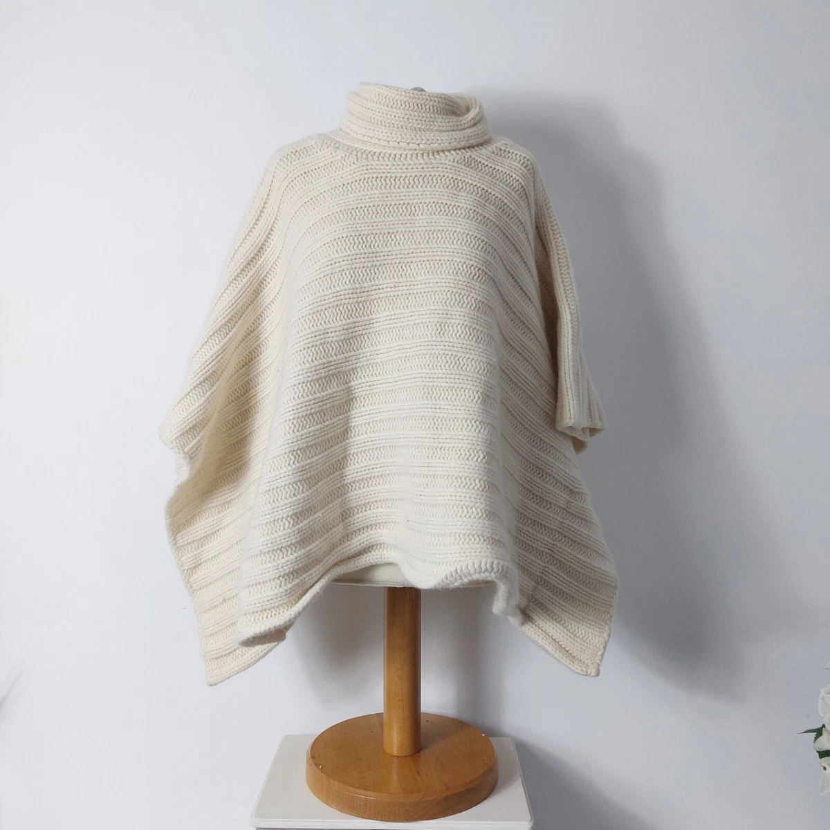 Monsoon size S M cream poncho cape style jumper