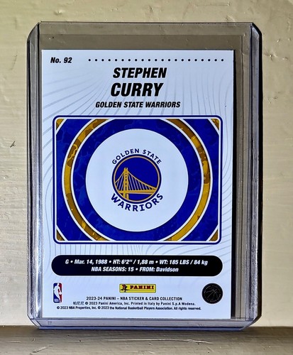 Stephen Curry 2023-24 Panini NBA Basketball #92 Card Golden State Warriors - Picture 2 of 2