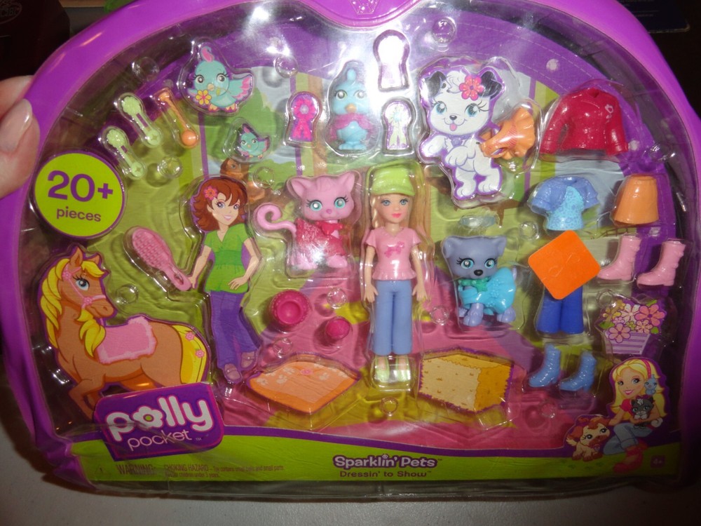 Mattel 2008 Polly Pocket Sparklin’ Pets Dressin' To Show Playset  NIP