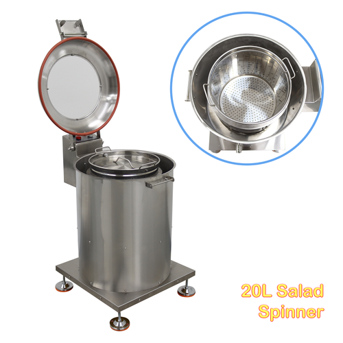 20L Automatic Dehydrator Salad Spinner Dryer 33lb Load Stainless Steel 5.28Gal