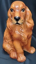 HAND PAINTED MADE IN ITALY *BROWN COCKER SPANIEL* LARGE CERAMIC DOG 