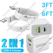 2 Pack 20W USB C Fast Wall Charger PD Power Adapter For iPhone 14/13/12/11 iPad