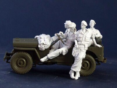 New 1/35 Ancient Crew Include 4 man (NO CAR) Resin Figure Unpainted Unassembled 