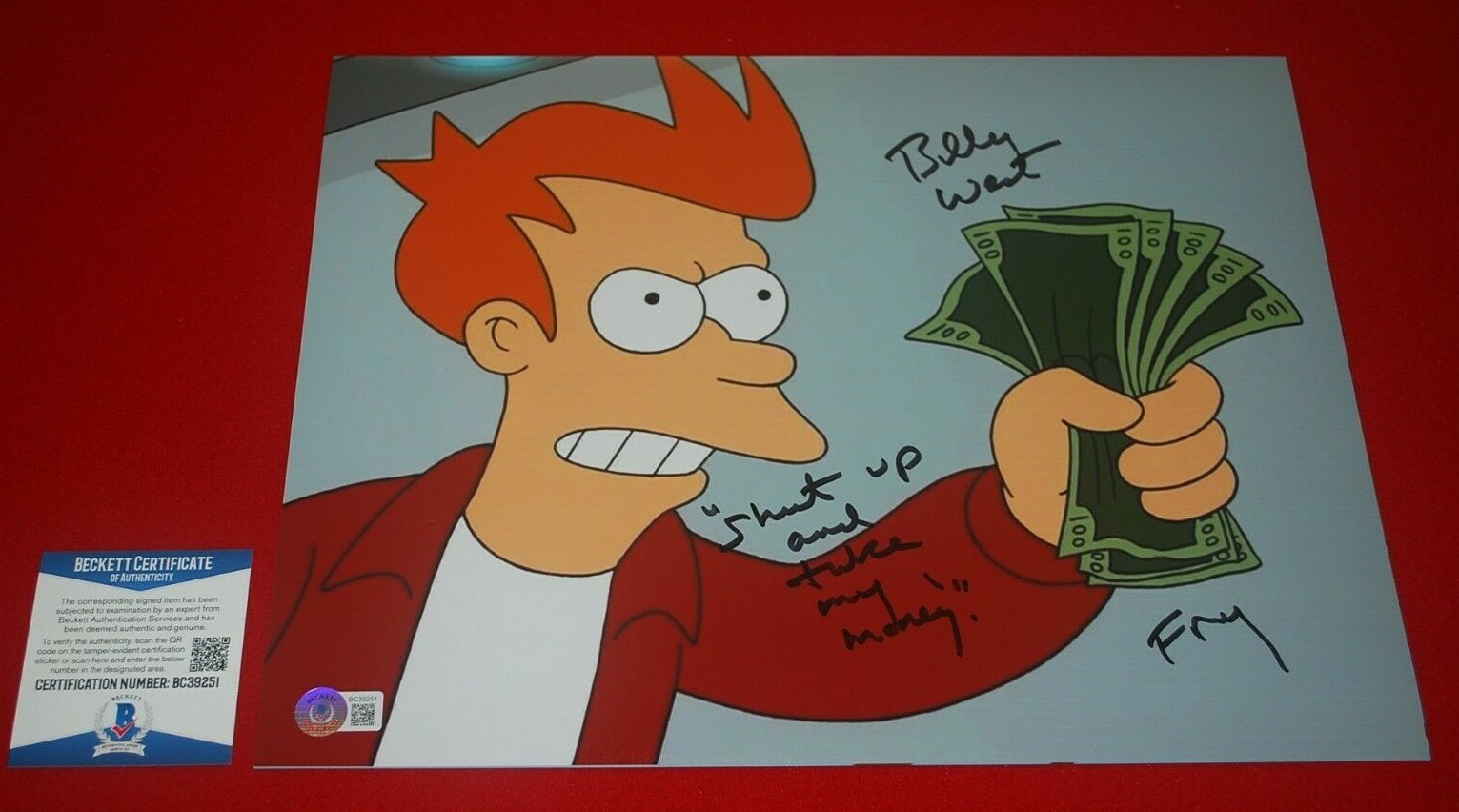 Billy West Futurama Fry Signed 11x14 Photo Beckett Coa 2 Ebay