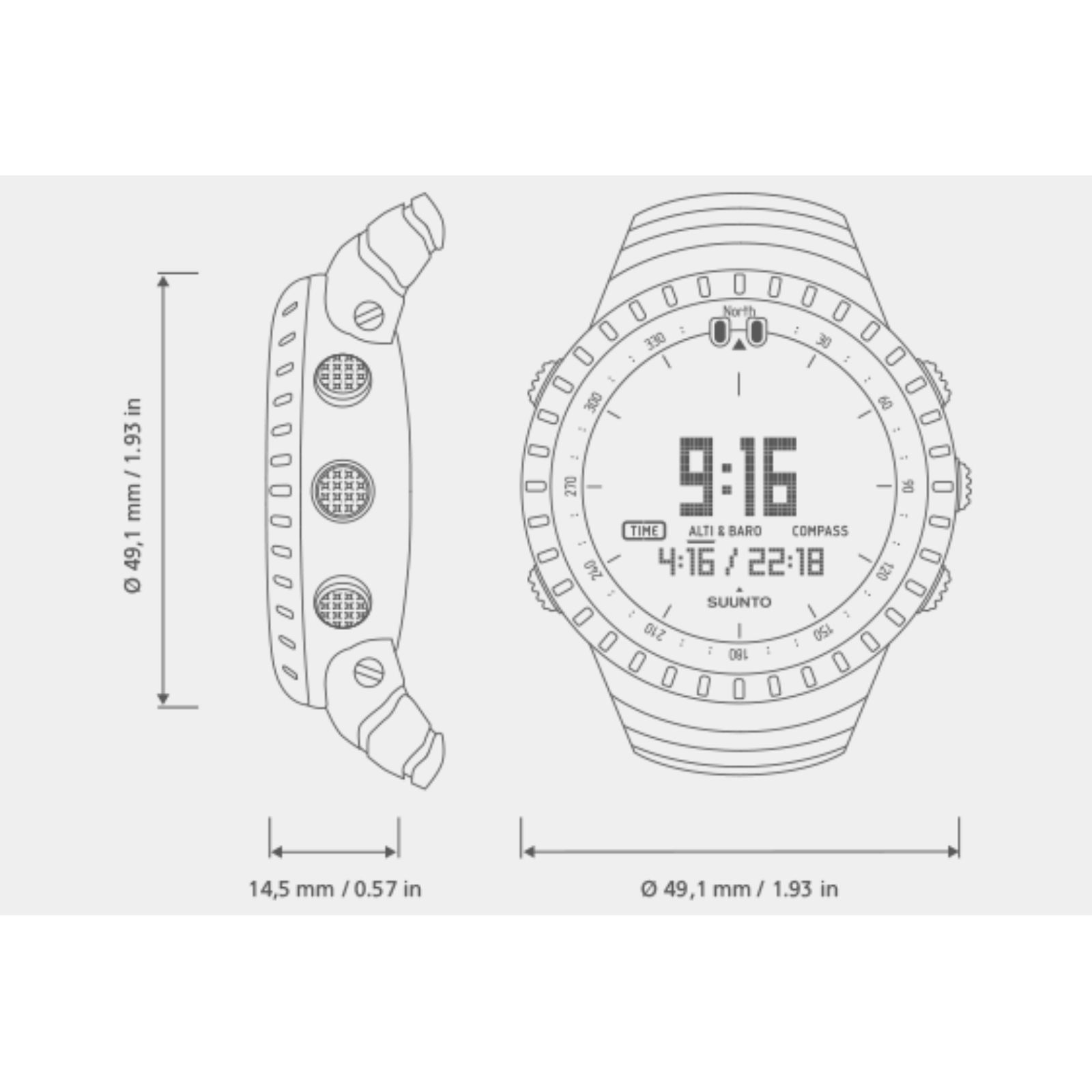Suunto Core All Black Outdoor Watch with Altimeter Barometer Compass