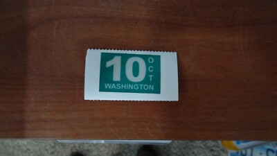 October Washington Authentic DMV Issued License Plate Registration Sticker!!!