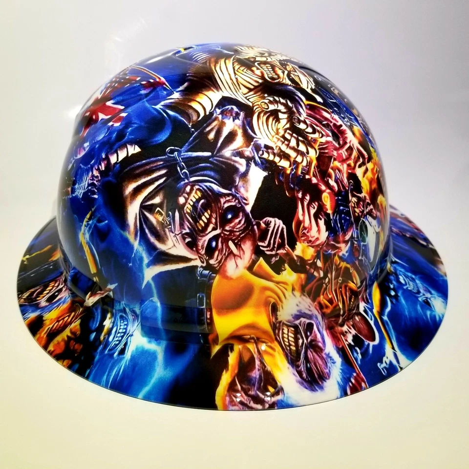 Sombrero duro de ala completa personalizado hidro sumergido Iron Maiden Eddie Collage nuevo superenfermo Foto 4 de 4
