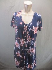 NWT EKOULER Size S Women Floral Short Sleeve Lightweight Short Shirt Dress 976