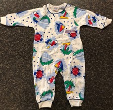 Vintage 80s 90s 6 Months Long Sleeve Sleeper Romper