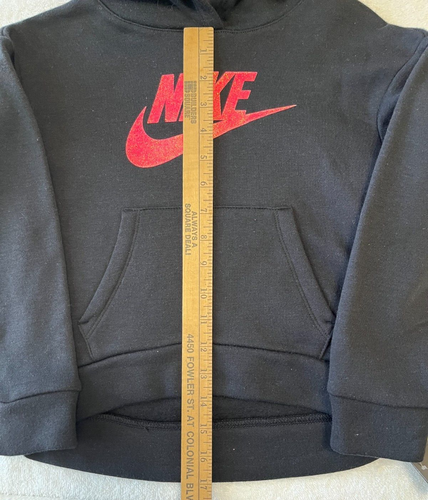 NWT Girls Nike Size 6 M 110-116 CM 5-6 YRS Black Hoodie Sweatshirt Pullover - Picture 8 of 13
