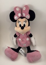 Disney Minnie Mouse Plush 19 Pink Polka Dot Dress Stuffed Animal Toy