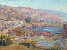 CAROTHERS PAINTING EARLY CALIFORNIA LANDSCAPE IMPRESSIONISM OIL 16 INCHES 1930'S