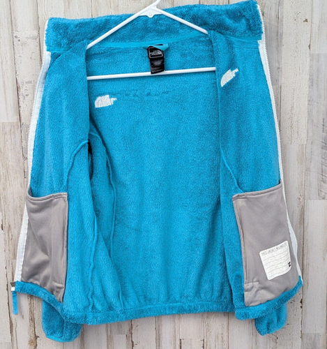 The North Face Osito Fuzzy Fleece Jacket Girls XL/ 18 Teal Full Zip Athleisure - Picture 3 of 14