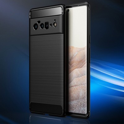 Google Pixel 6 6 Pro Hybrid Slim Brushed Texture Carbon Fiber Soft Case Cover