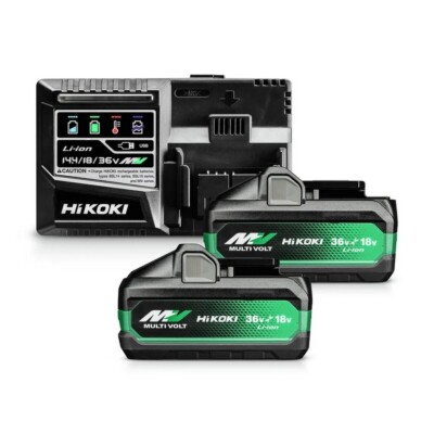 HiKoKi Booster Pack 2x Multivolt Akku 18V/36V 5,0/2,5 Ah + Ladegerät UC18YSL3WHZ