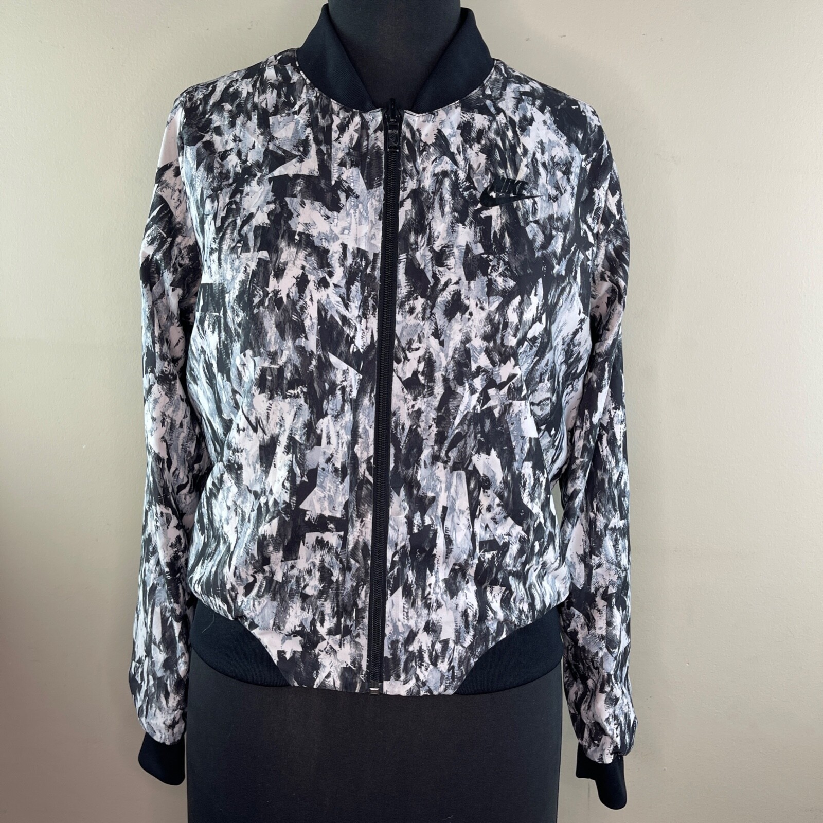 SACAI X NIKE NIKE Bomber Donna Legato REVERSIBILE Tessuto Stampa Grigio M Medium RARO