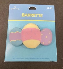 Hallmark Barrette NEW Vintage Easter Hair Clip Colored Easter Eggs