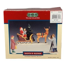 Lemax Santas Sleigh Photographer Mother Child Village Collection 1999 New Dept