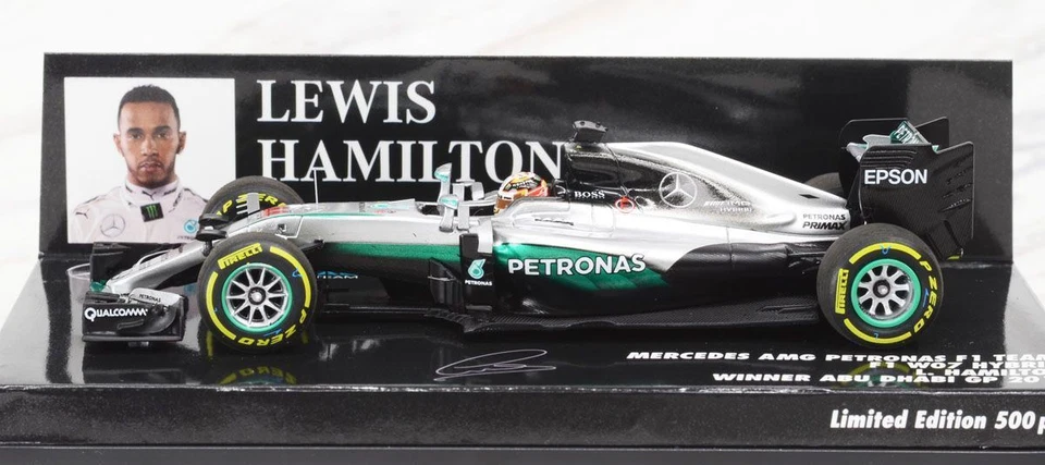 Modèle Auto 1:43 MINICHAMPS F1 Mercedes W07 Hamilton Winner Abu Dhabi Gp 2016 - Photo 4/4