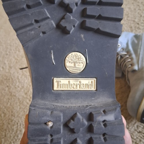 Timberland Combat Boots Womens Sz 5.5 Blue Leather Fold Down Botas Y2K - Picture 13 of 17