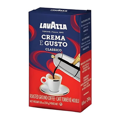 Crema e Gusto Ground Coffee, Medium Roast, Arabica and Robusta Blend, 8.8 oz Bag