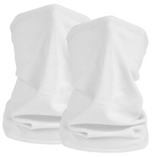 2 Pack Winter Fleece Neck Gaiter Warmer Windproof Face Mask Cover 2 Pack White