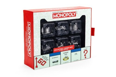 FanRoll Monopoly Token Dice Set of 6 Oversized 22mm Collectible Embedded New