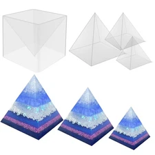 Super Large Clear Silicone Pyramid Molds - 3 Pcs, 4.7''-7.5'' Inner, Silicone...