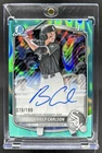 2025 Bowman Draft Billy Carlson Chrome Auto Aqua Lava Refractor 1st #/199