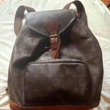 Louis Vuitton brown leather backpack