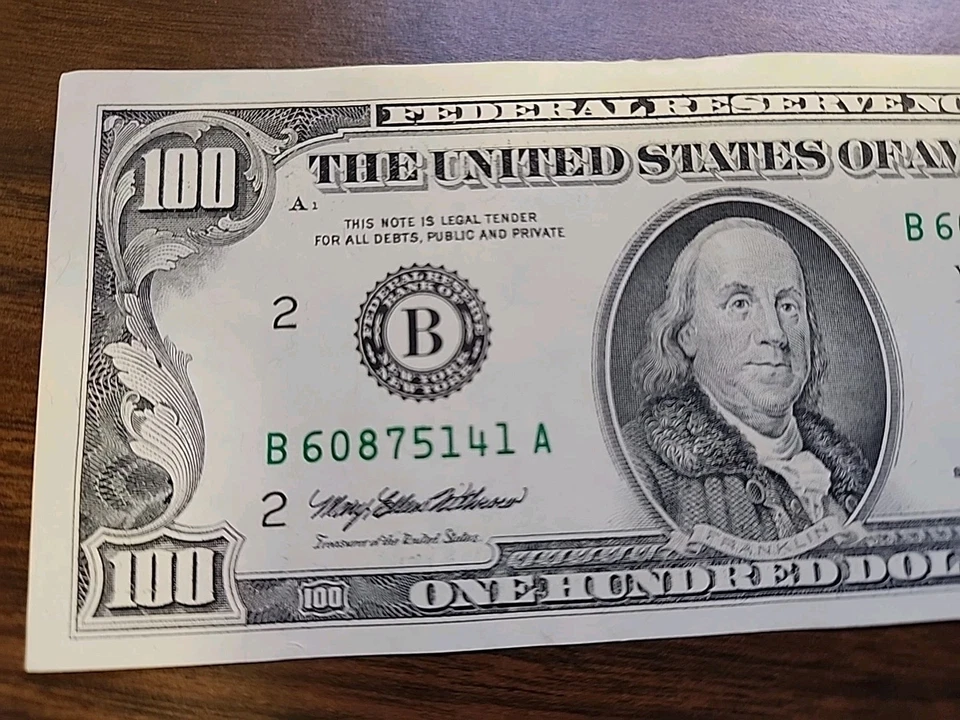 Series 1993 $100 Bill * New York * B 60875141 A - Image 3 of 4