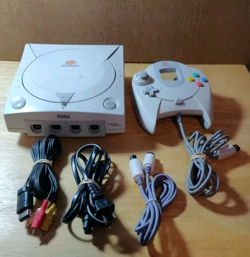 Sega Dreamcast Console System HKT-3020 With 1 Controllers & 2 Games TESTED!