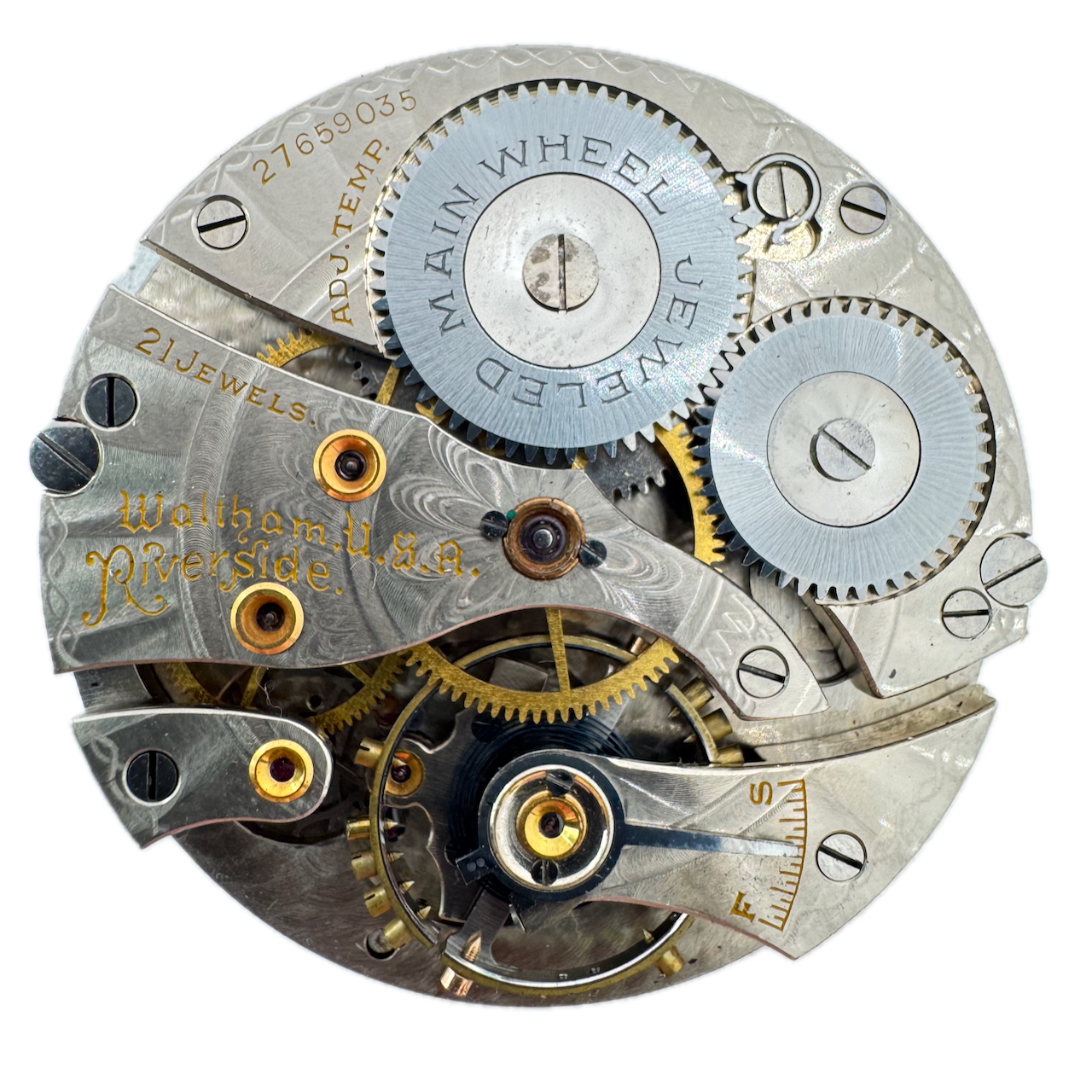 Antique 16s 1932 Waltham 21 Jewel Mechanical Pocket Watch Movement 625 USA