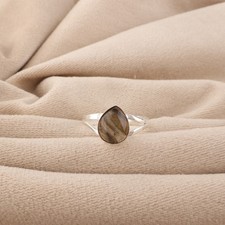 Natural Labradorite Gemstone 925 Sterling Silver Unique Ring Gift For Engagement