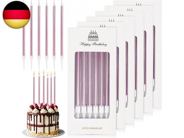 36 StüCk Geburtstagskerzen Kuchen, Zylindrisch Tortenkerzen DüNn Und Lang G-image