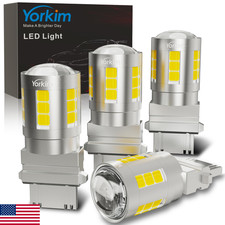 Yorkim 3157 LED Bulb White 6500K High Brightness Signal Brake Tail Lights 4 Pack