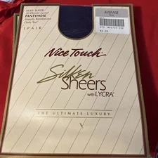 VTG Nice Touch Pantyhose Silken Sheer Average Plum Control Top Reinforced Toe