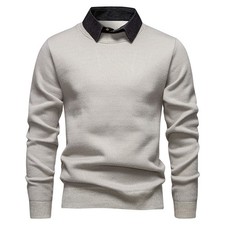 Men's Crewneck Sweater Casual Knitted Pullover Warm Sweaters
