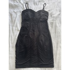 NWT H&M Little Black Dress Emroidery Tank Short Cocktail Going Out Club Mini