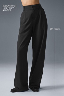 ALO Yoga High-Waist Dreamscape Trouser Pants - Trouser Trance - Black - Sz Small