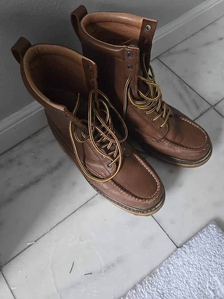 Bota de Trabajo SEARS Die Hard Para Hombre CLÁSICA 6" SureTrak Punta Suave 12D MARRÓN Sin usar, en caja, Cuña Foto 4 de 4