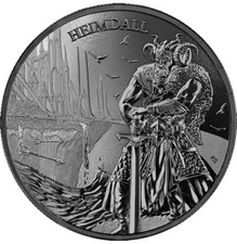 2025 Germania Ragnarök HEIMDALL Black BU 1 oz .999 Silver Coin 5 Mark In Capsule