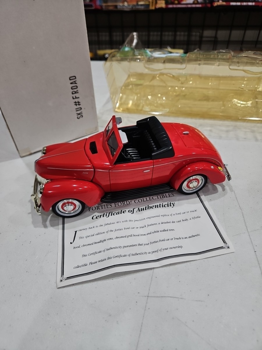 Golden Wheel 1940 Ford Deluxe Convertible Coupe Car Red