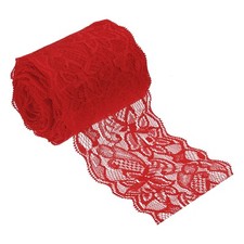 3 Inch Wide 10 Yard Lace Ribbon Floral Pattern Red Lace Trim Ribbon