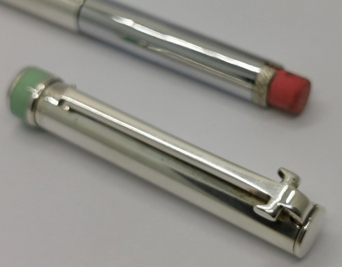 Vtg 1990s Tiffany & Co Solid 925 Sterling Silver & Enamel T Clip Pen Pencil Set - Picture 17 of 21